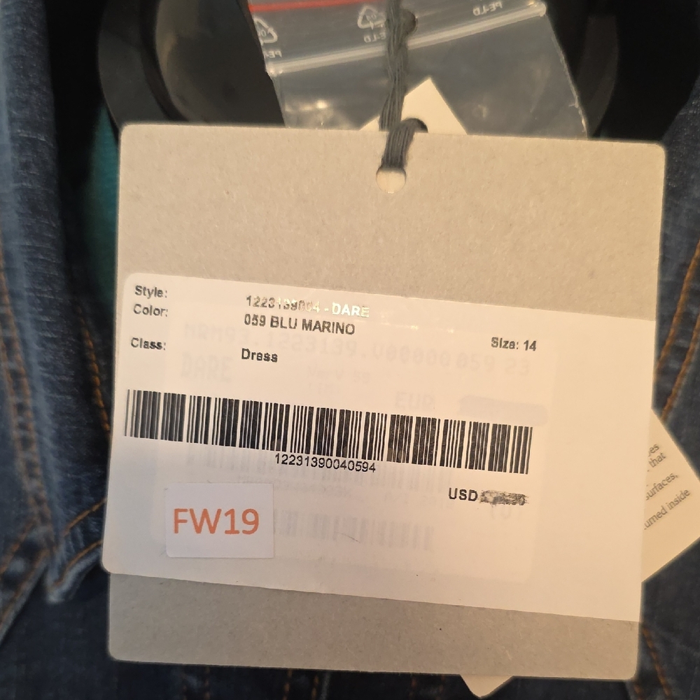 NWT Persona Marina Rinaldi Stylish Blue Denim Dress US 14 - Picture 2 of 7